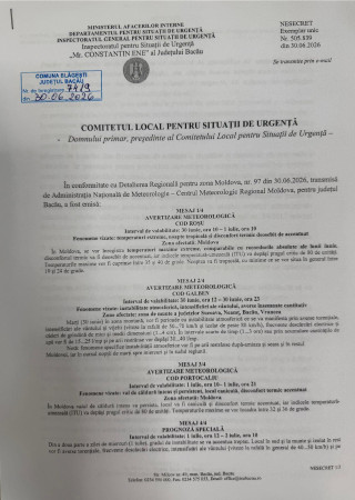 AVERTIZARI METEOROLOGICE